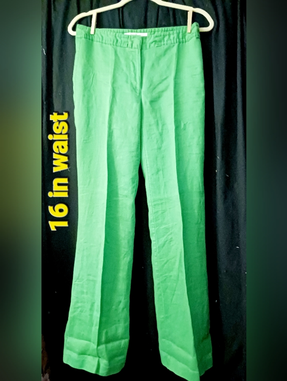 Green Women’s Straight-Leg Linen Pants - Classic Tailored Style